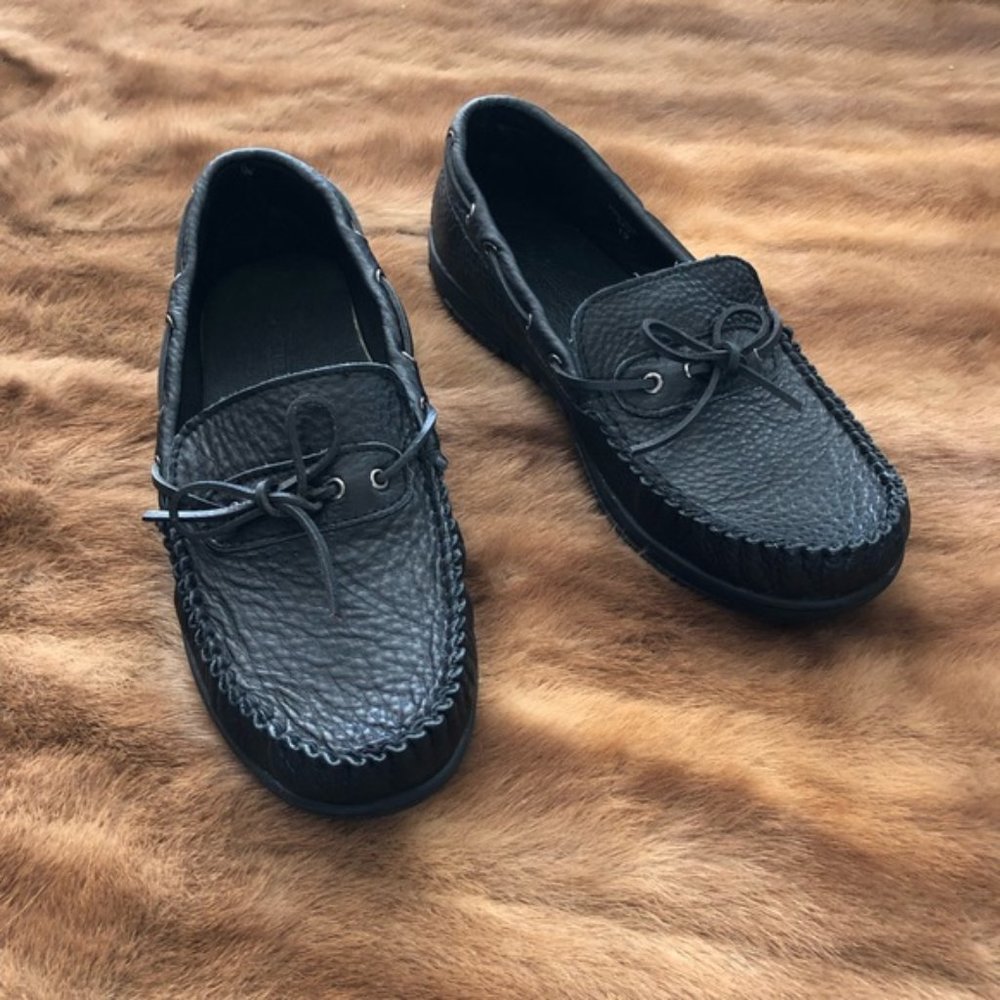 BNIB Black Leather Moccasins Slip Loafers